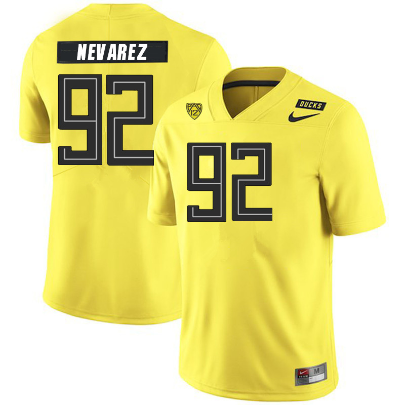 2019 Men #92 Miguel Nevarez Oregon Ducks College Football Jerseys Sale-Yellow - Click Image to Close